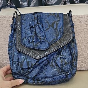 Falchi Vintage Blue Snakeskin Pattern Women's Bag